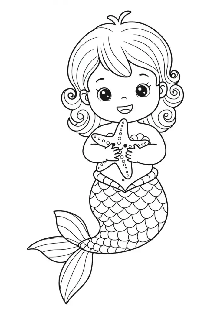 printable mermaid coloring page