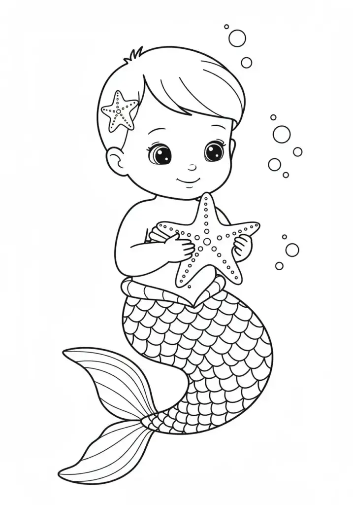 printable mermaid coloring page