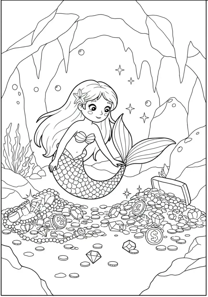 printable mermaid coloring page