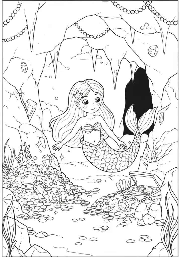 printable mermaid coloring page