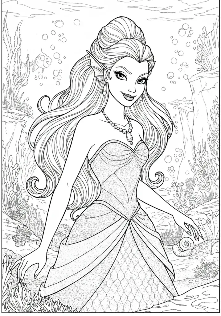 barbie mermaid tale villain eris coloring sheet