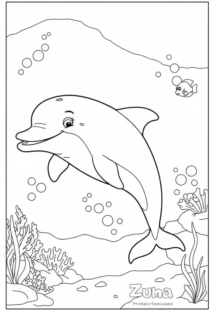 zuma the pink dolphin coloring page from barbie mermaid tale
