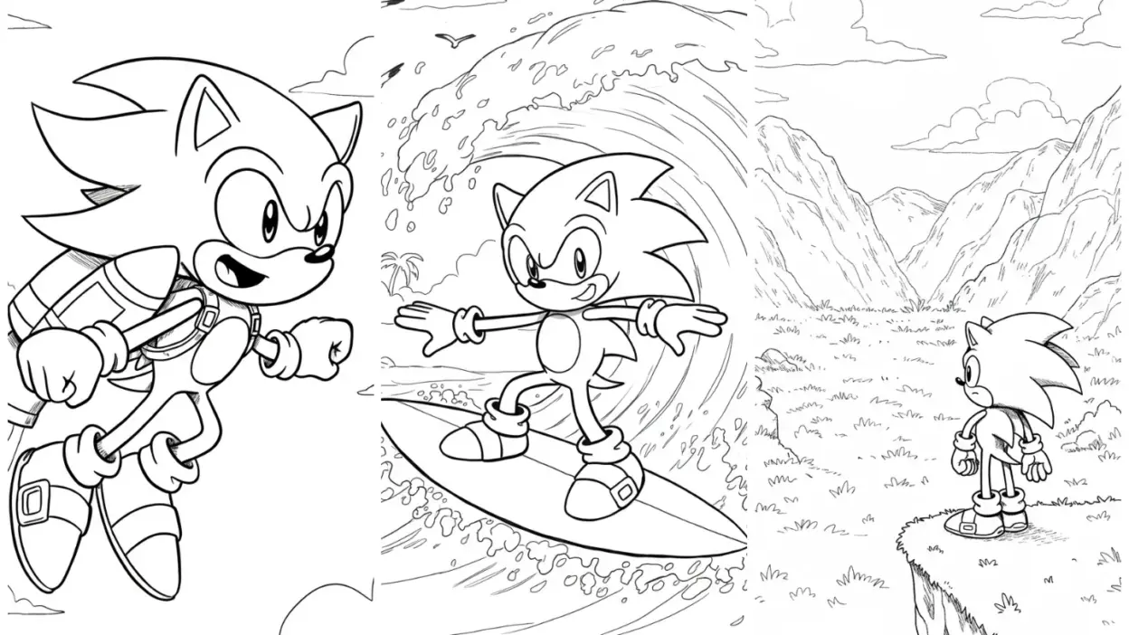 sonic coloring page