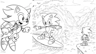 sonic coloring page