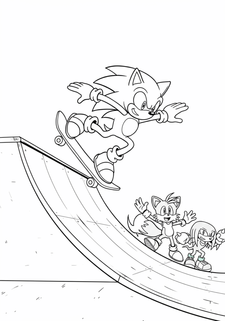 sonic coloring in pages