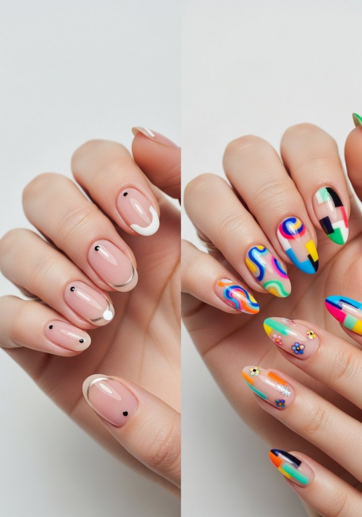 Nude Nail Art vs Bold Nail Designs