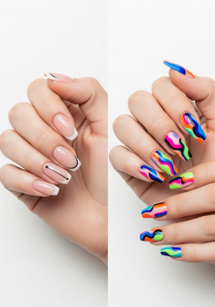 Nude Nail Art vs Bold Nail Designs